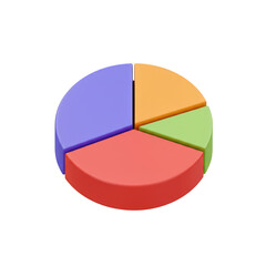 Fototapeta premium Isometric 3D Pie Chart Illustration Data Graphic with Transparent Background