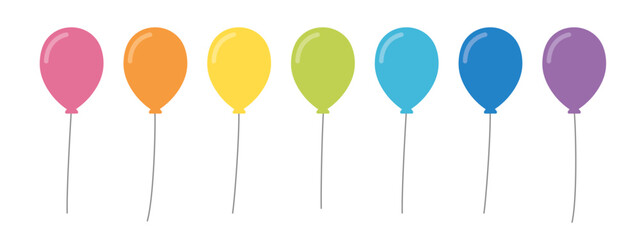風船　カラフル　パステル　シンプル　セット © suorun
