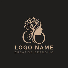 Natural girl logo design 