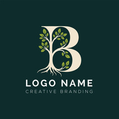 Letter B tree logo