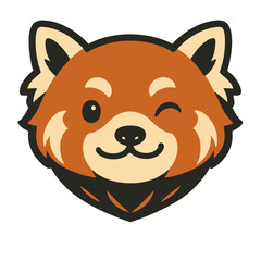 Winking red panda cartoon