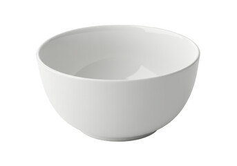 Isolated White Ceramic Empty Bowl Tableware Dish on Transparent