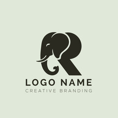 Letter R Elephant logo