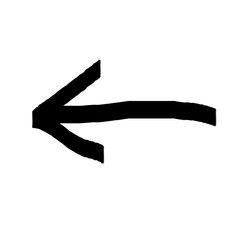 Doodle grunge arrow icon 13 isolated on white.  hand drawn line, paint chalk mark.