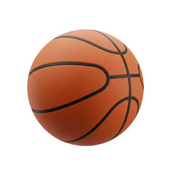 Fototapeta premium Realistic Basketball Render with Orange Texture and Black Stripes Isolated
