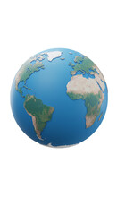 Fototapeta premium Realistic Earth Planet Globe Featuring Continents on Transparent Backdrop