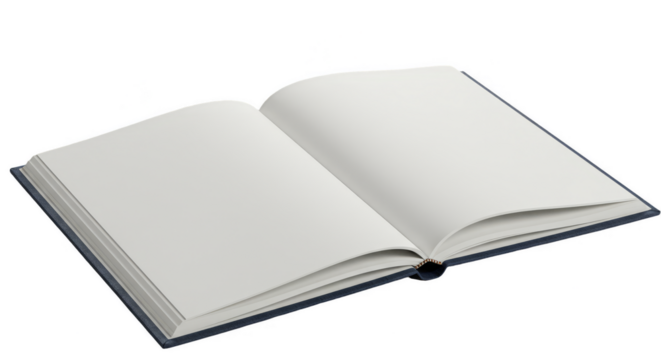 Realistic Open Book with Blank Pages for Education and Reading Isolated
