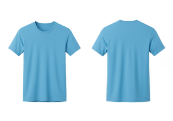 Photorealistic Blue T-shirt Apparel Design on Transparent Background