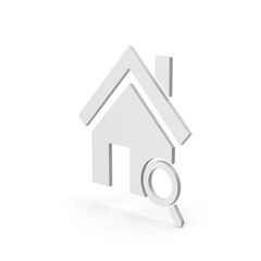 White Property Search Symbol isolated on transparent background