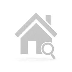 White Property Search Symbol isolated on transparent background