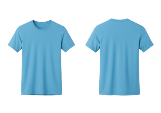 Photorealistic Blue T-shirt Apparel Design on Transparent Background