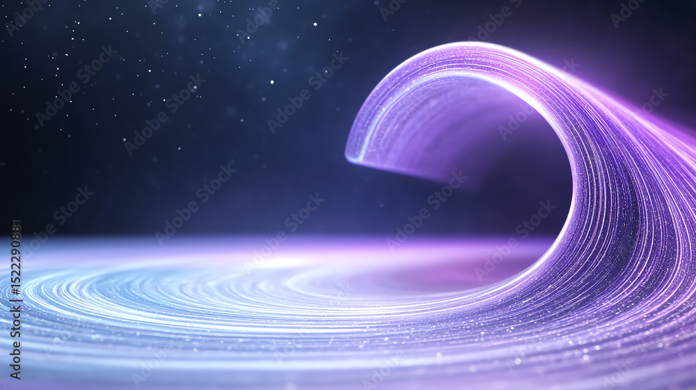 Poster a captivating wave of vibrant colors representing energy and motion in a cosmic setting, showcasing 