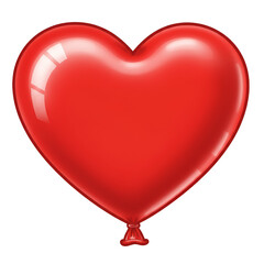 Red Heart Shaped Balloon with Transparent Background Love Symbol