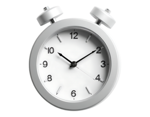 A White Alarm Clock Showing Ten O'Clock