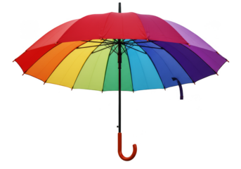 Rainbow Umbrella Photo Open Protection from Rain Isolated Background