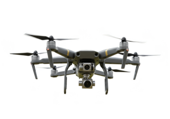 Realistic Gray Drone On Isolated Background Aerial Technology Aircraft