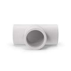 White Water Plastic Pipe Tee isolated on transparent background