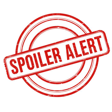 Red Circular Spoiler Alert Rubber Stamp On Transparent Background