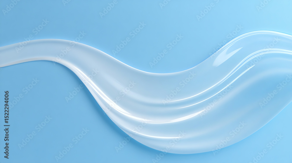 Poster A smooth wave of white cream on a light blue background, creating a modern and fresh visual effect for design projects.
