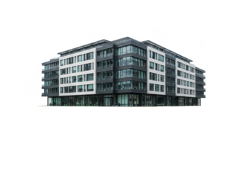 Transparent Background of an Urban Modern Office Building Facade