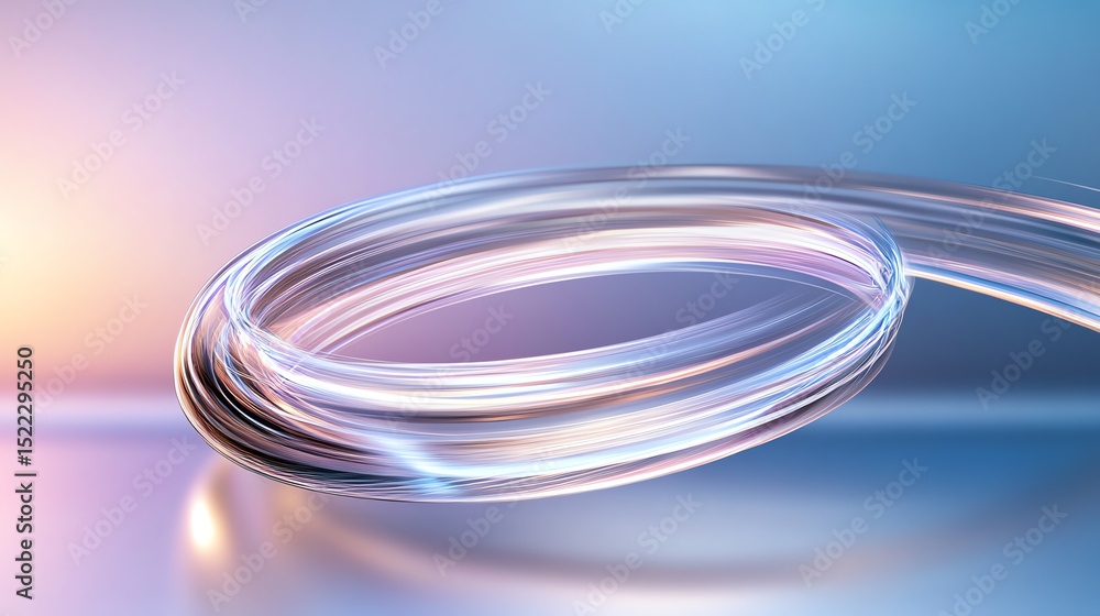 Poster Abstract light swirl in vibrant colors creates a dynamic visual effect, symbolizing innovation and modern technology.