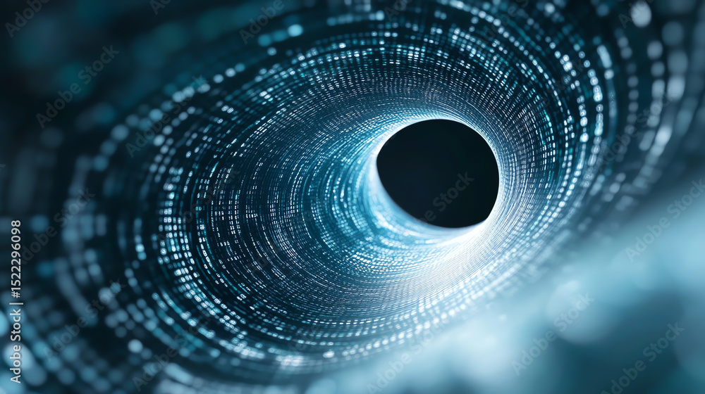 Aufkleber futuristic digital tunnel representing data flow and connectivity, symbolizing advanced technology a
