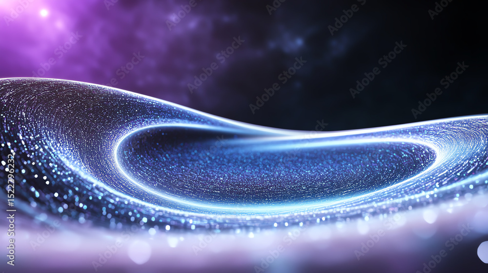 Poster mesmerizing abstract image of swirling cosmic waves with vibrant colors and sparkling particles depi