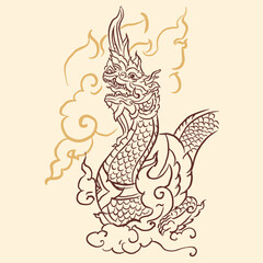 dragon with abstract background vector for illustration card decoration