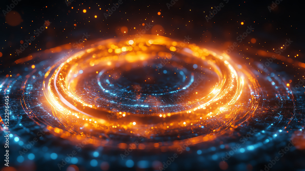 Aufkleber Vibrant abstract background with swirling particles and energizing colors creating a futuristic and dynamic effect.