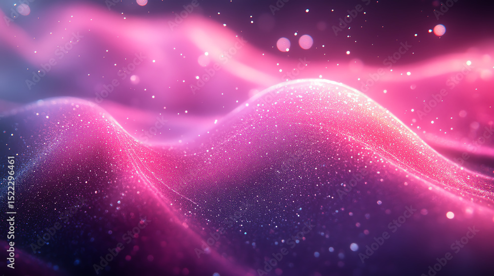 Aufkleber vibrant waves of pink and purple in an abstract space, creating a dreamy atmosphere filled with ener