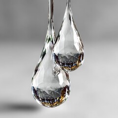 Crystal Clear Stunning CloseUp of Two Droplets