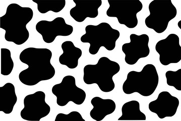 Seamless black and white cow spots pattern design