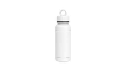 White 40oz Thermos Flask Isolation Bottle Isolated on White Background. Travel Mug in Stainless Steel with Double-Walled. Beverage Bottle to Keep Cold and Warm Drinks. Modern Kitchenware