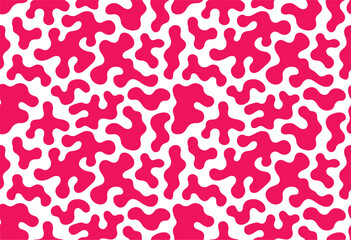 Seamless pink blob organic pattern design on white background
