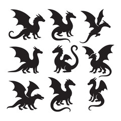 Black Dragon Vector Collection