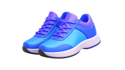 Sport shoes 3d icon. Realistic sneakers, isolated boots for training. Workout outfit element for athletes, competition accessory. Rendering vector item