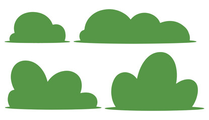 Obraz premium Simple green bushes on white background vector illustration