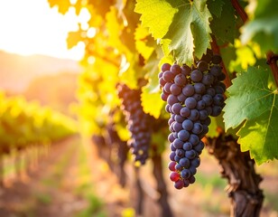 Fototapeta premium Vineyard at sunset (2)