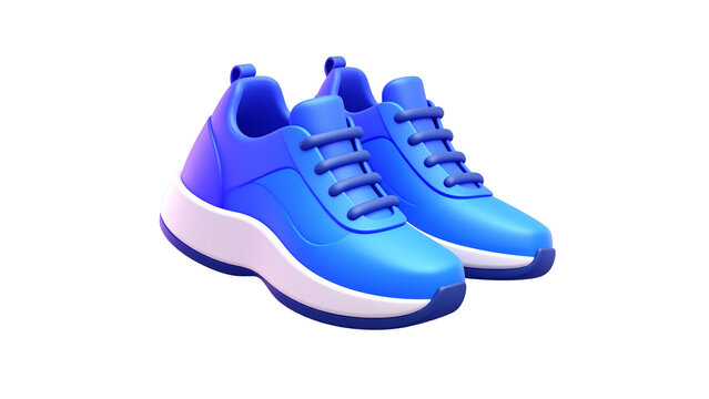 Sport shoes 3d icon. Realistic sneakers, isolated boots for training. Workout outfit element for athletes, competition accessory. Rendering vector item