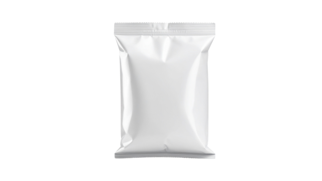 Chips bag mockup on white background with a simple clean design and a matte finish