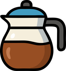 Coffee pot illustration beverage drink in a glass container