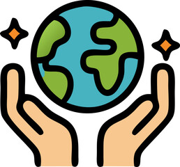 Earth held in hands illustration protecting our planet