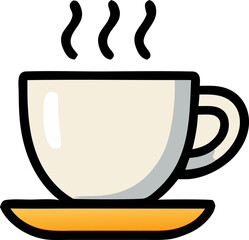 Illustration of a hot beverage cup with steam rising up