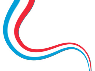 Luxembourg flag ribbon wave design with copy space for text. Celebrating national independence day 