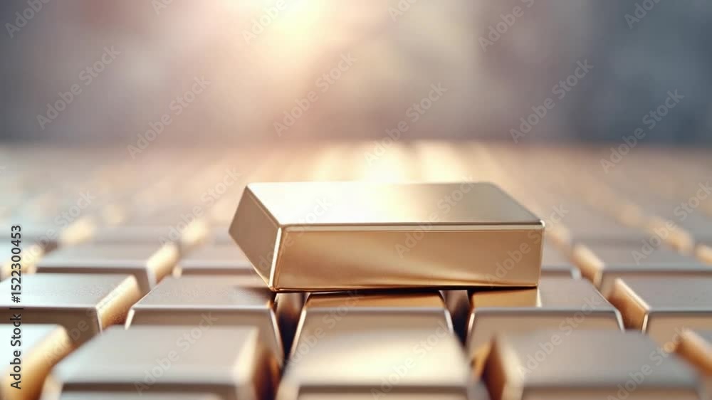 Aufkleber golden key of technology: an illuminated close-up view of a keyboard, showcasing one key rendered in