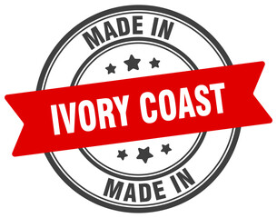 Fototapeta premium Made in Ivory Coast round sign. Made in Ivory Coast stamp.