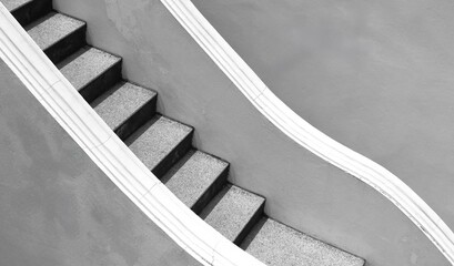 concrete stairs in the garden. Gray concrete stairs modern design in the garden