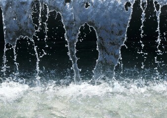 modern Water fountain or water fall in the park