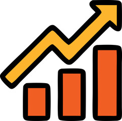 Upward trend chart with arrow indicating growth and progress