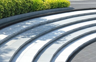 Gray concrete stairs modern design in the garden
